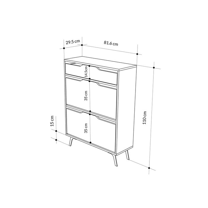 Hanah Home Astat Gabinete de Zapatos Mocha ligero